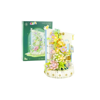 Construction Blocks Floral Composition with LED Light Tower 632 pcs.