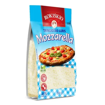 Tarkuotas sūris ROKIŠKIO MOZZARELLA, 43% rieb. s.m., 200 g