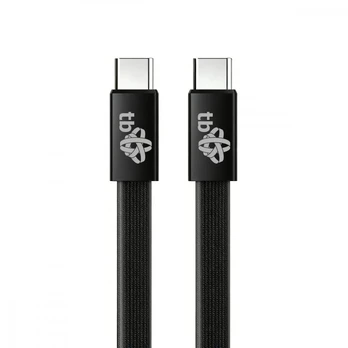 Cable USB C - USB C 1m flat black
