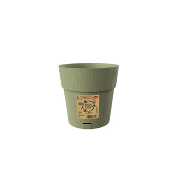 Stefanplast Gėlių vazonas su padėklu Ethica Ø15x15cm žalias