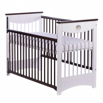 Cot - MOCCA - drop side - WHITE/CHOCOLATE