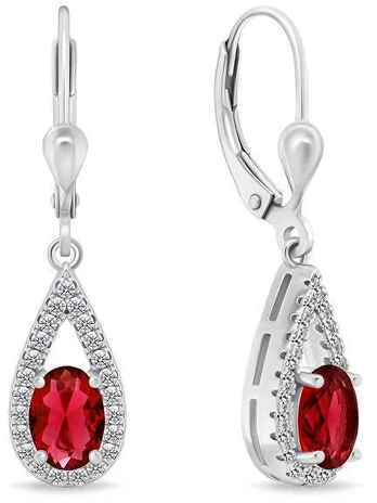 Brilio Silver Brilio Sidabrinis Impressive sidabrinis earrings with red zircons EA310WR