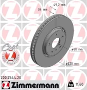 Stabdžių diskas ZIMMERMANN 200.2544.20 kaina