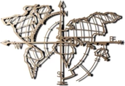 Sienos dekoracija Wallity World Map Compass, 95 cm x 65 cm kaina
