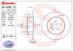 Stabdžių diskas BREMBO 08.A338.11 kaina