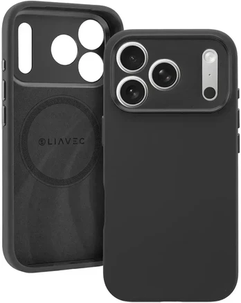 Dėklas Liavec Silk Shield Case with Metal Camera Frame do Iphone 18 Pro/17 Pro juoda