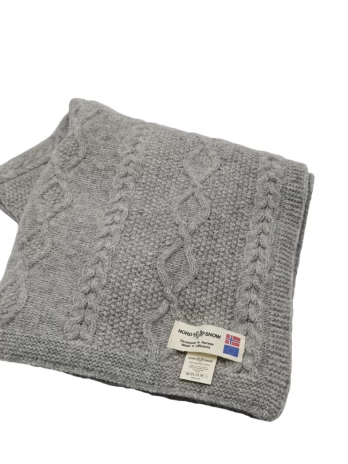 MILLI pledas merino vilna DIAMOND, aran light grey, 100x80cm