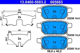 ATE 13.0460-5683.2 Brake pad set