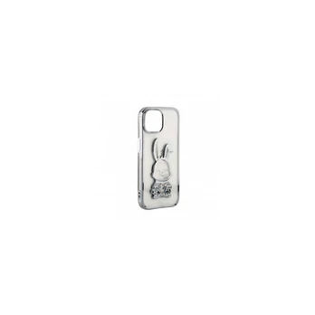 iLike iPhone 15 silikoninis dėklas Spausdinti Desire Rabbit Apple Silver