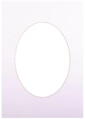 Passepartout 21x29.7, ultra white oval kaina