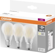 OSRAM LED BASE standard mat 806lm 6,5W/827 (60W) E27 3-pak kaina