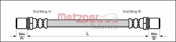 Stabdžių žarnelė METZGER 4113667