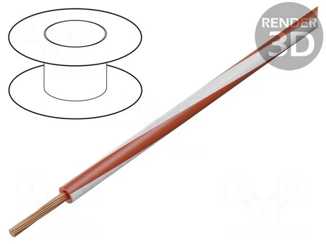 Wire | X07V-K | stranded | Cu | 1.5mm2 | PVC | red-white | 450V,750V