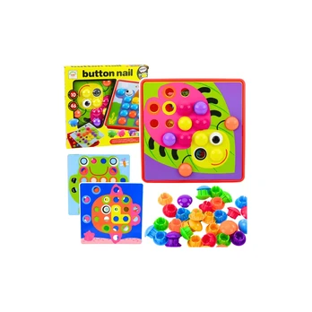 Lean Toys Button Mosaic Puzzle Creative Geometric Puzzle Mushrooms 46 pcs.