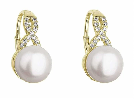 Evolution Group Gilded earrings with river pearl 21048.1