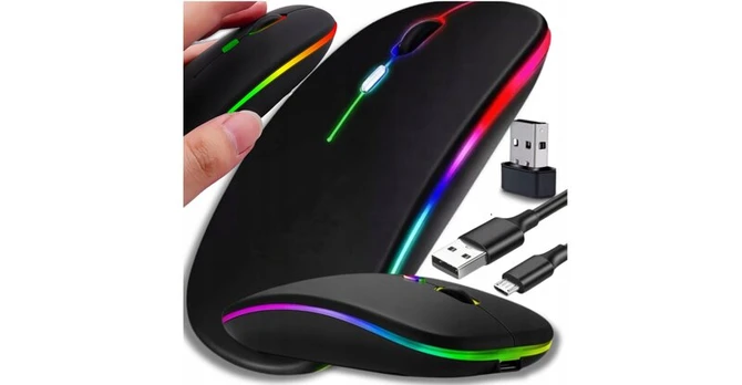 Belaidė pelė Belaidė LED pelė su „Bluetooth" įkraunama