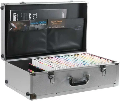 Touch Marker Pen 204 stk. i Alukuffert