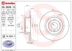 Stabdžių diskas BREMBO 08.6838.11 kaina