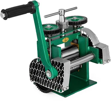 Juvelyrinis valcavimo staklės 120 mm. plokščio valco plotis 55 mm. perdavimo santykis 4:1