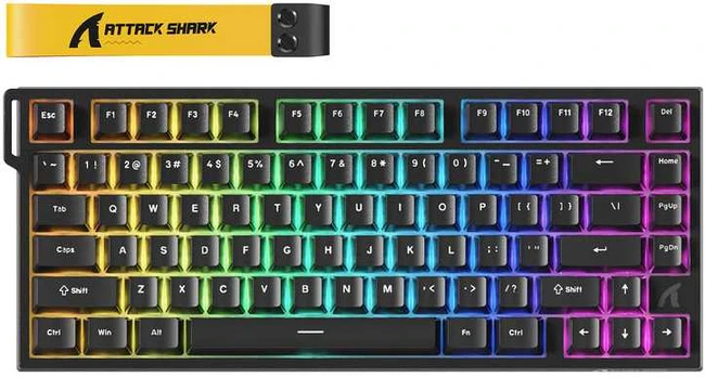 Žaidimų klaviatūra Attack Shark R82HE juoda