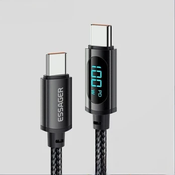 „Essager“ USB C prie USB tipo C laidas, palaiko 100 W