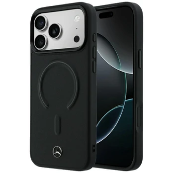 Dėklas Mercedes Leather 3D MagSafe do iPhone 18 Pro / 17 Pro juoda