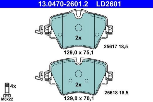 ATE 13.0470-2601.2 Brake pad set