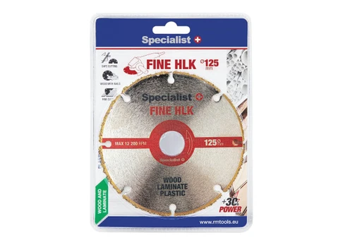Pjovimo diskas medienai, laminatui SPECIALIST+ FINE HLK, 125 mm