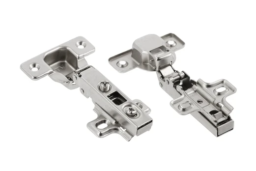 Clip on hinge, 110 deg., cam adjustment, without spring, without screws on plate
