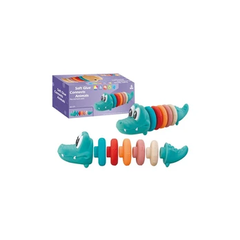 Lean Toys Toddler Educational Set Soft Pyramid Crocodile