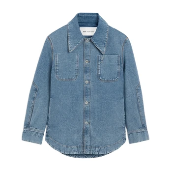Marškiniai ilgomis rankovėmis, Mėlyna, Worker overshirt