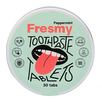 Fresmy Peppermint Toothpaste Tablets Dantų pastos tabletės, 30 tabs