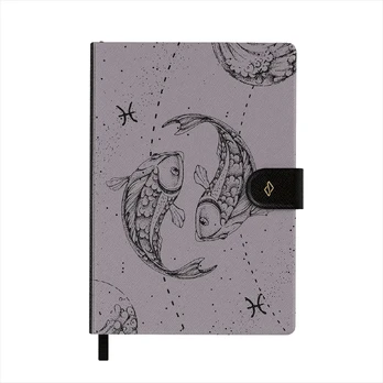 Pisces - Notebook, A5 (14.8 x 21cm) / Dotted / Purple