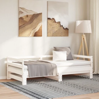 Ištraukiama lova be čiužinio, balta, 80x200 cm