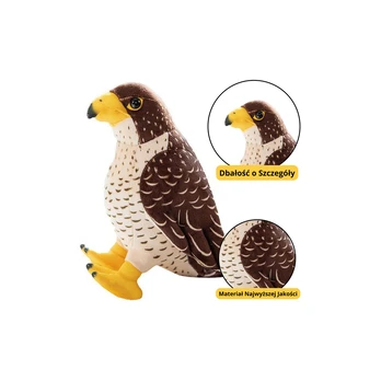Plush Toy Falcon Bird Brown 30cm