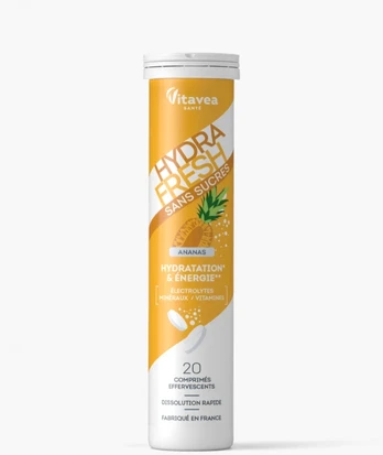 VITAVEA HYDRAFRESH be cukraus ananasų skonio, 20 tirpstančių tablečių
