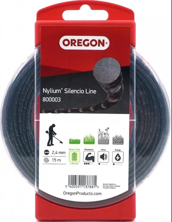 Trimerio valas „Nylium Silencio“ 2,4 mm x 15 m, OREGON