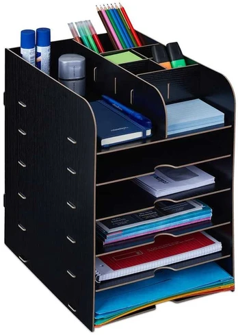 Rašymo priemonių ir dokumentų organizatorius 34,5x25x32 cm., juodos spalvos