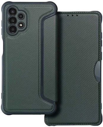 Dėklas Oem RAZOR Book for SAMSUNG A13 4G dark žalias