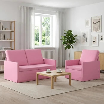 Sofa Sofos komplektas 2 vnt. Rožinė Audinys