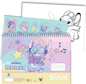 Disney Lilo ir Stitch Blast A/4 spiralinis eskizų sąsiuvinis su lipdukais, 40 puslapių
