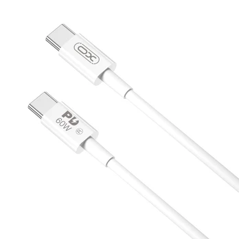 XO laidas NB-Q190B PD USB-C - USB-C 2,0m 60W baltas