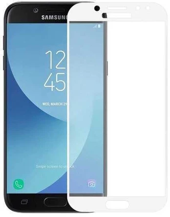 Samsung Galaxy J3 2017 telefono ekrano baltos spalvos apsauginis stiklas