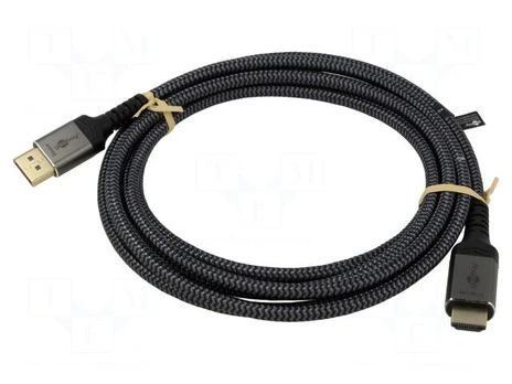 Cable | DisplayPort plug,HDMI plug | textile | 3m | black-grey