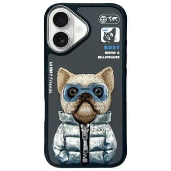 Nimmy etui iPhone 16 6.1" juoda/juodas Cool&Cute 2.0 Dog