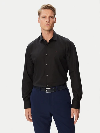 Tommy Hilfiger Marškiniai MW0MW45307 Juoda Regular Fit