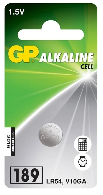 GP LR54 Alkaline button cell battery 1Ks (AG10, LR54, LR1130, V10GA)