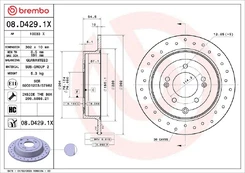 Stabdžių diskas BREMBO 08.D429.1X kaina