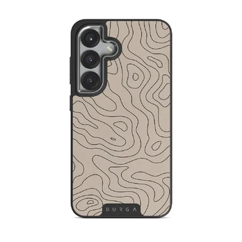 Wild Terrain - Minimalist Samsung Galaxy S25 Case, Elite Dark (Magnetic) / Silver