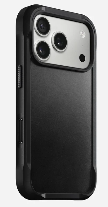 Dėklas Nomad Rugged Odinis dėklas, juodas (Horween) - iPhone 17 Pro